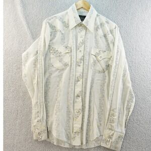 Vintage Champion Western‎ Cowboy Shirt Mens XL Long Sleeve Pearl Snap Floral